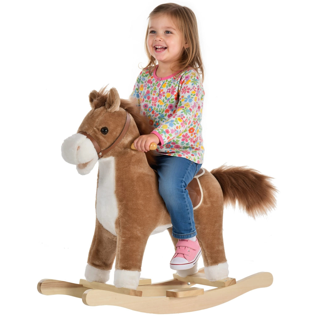 Cavallo Dondolo Peluche ¨C Minimal ¨C Marrone 65x32.5x61 cm