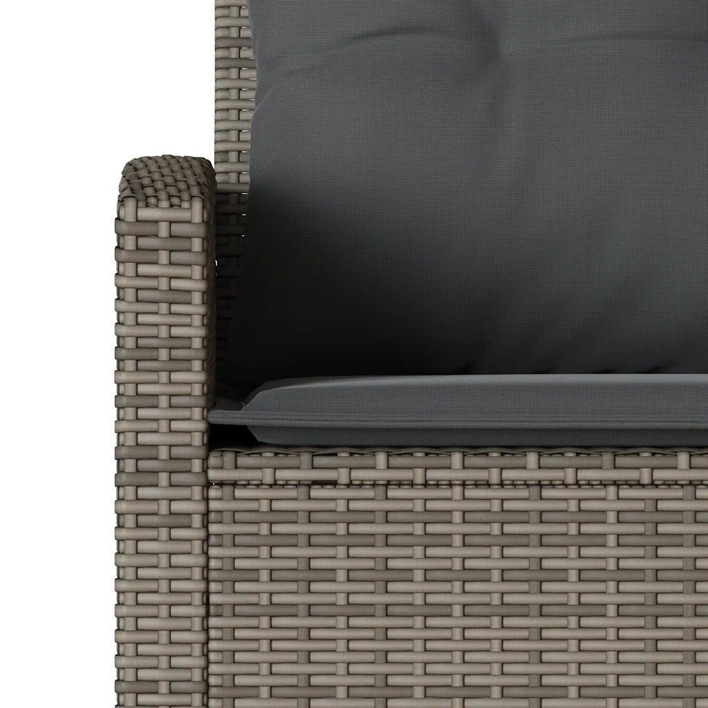 Divano a Forma di L con Cuscini in Polyrattan Grigio 365416