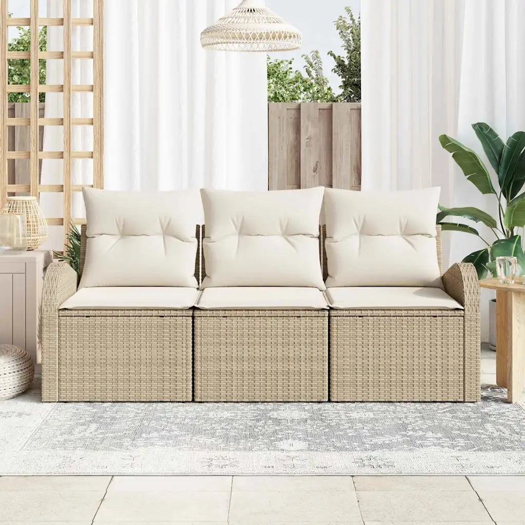 Set Divano da Giardino Beige polyrattan 3345901