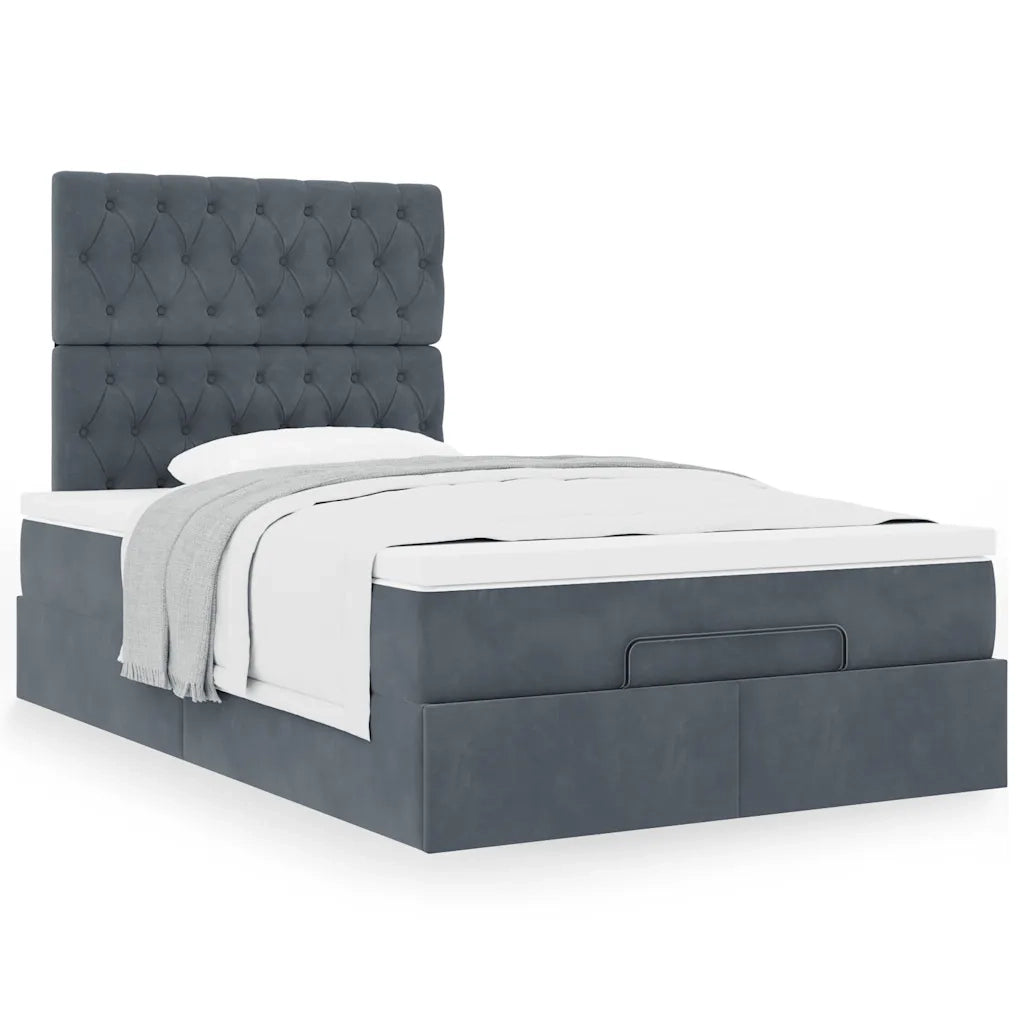 Struttura Letto Pouf con Materassi 120x200 cm Velluto 3313536