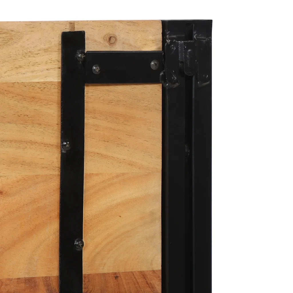 Testiera-Testata 200 cm in Legno Massello di Acacia e Ferro