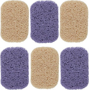 Contenitore di sapone in luffa - 6 pezzi - beige e grigio