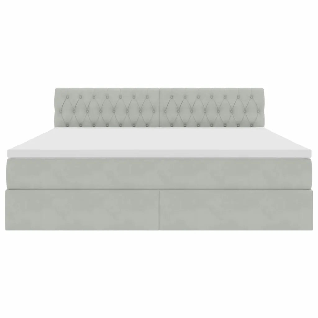 Letto con Contenitore Grigio chiaro 160 x 200 cm Velluto