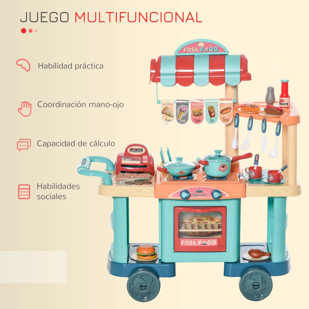 Cucina Giocattolo per Bambini ¨C Minimal ¨C 80x33x91 cm Multicolore