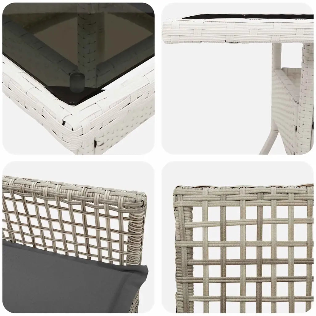 Set da Pranzo per Giardino 3 pcs Grigio chiaro polyrattan 3334933