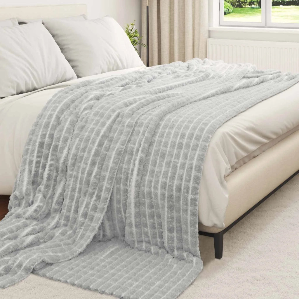 Coperta Grigio 240 x 220 cm Panno 42016923