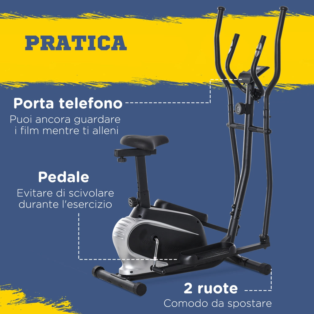 Ellittica da Casa con Schermo LCD ¨C Minimal ¨C 103x62x151cm Nero