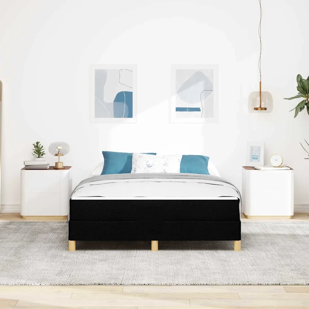 Letto a molle con materasso Nero 140 x 190 cm Tessuto 3398565