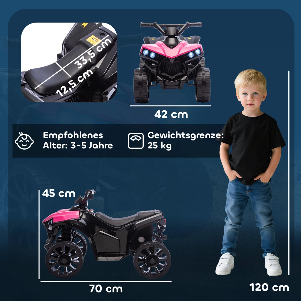 Quad Elettrico per Bambini 6V ¨C Xylo ¨C Rosa con LED e Musica