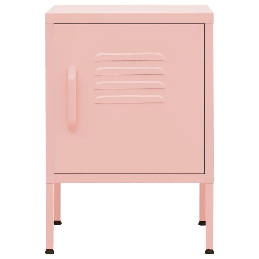 Comodino | Armadio da Notte | Mobiletto da notte Rosa 35x35x51 cm in Acciaio