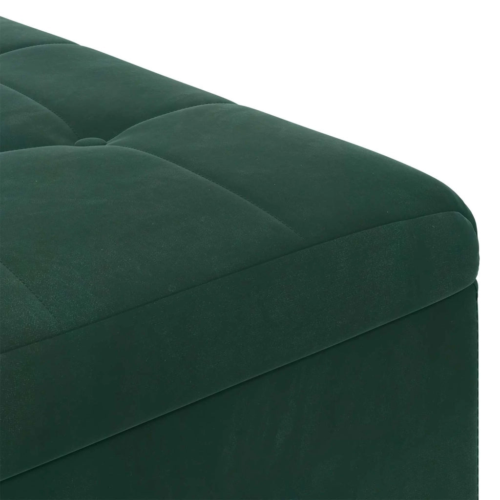 Pouf contenitore Verde Scuro 60 x 60 x 45 cm Velluto 876827