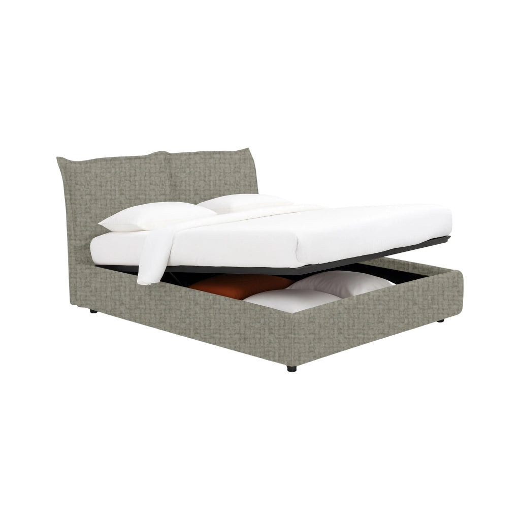 Malton, Letto Piazza e Mezza Sfoderabile Made in Italy, Grigio