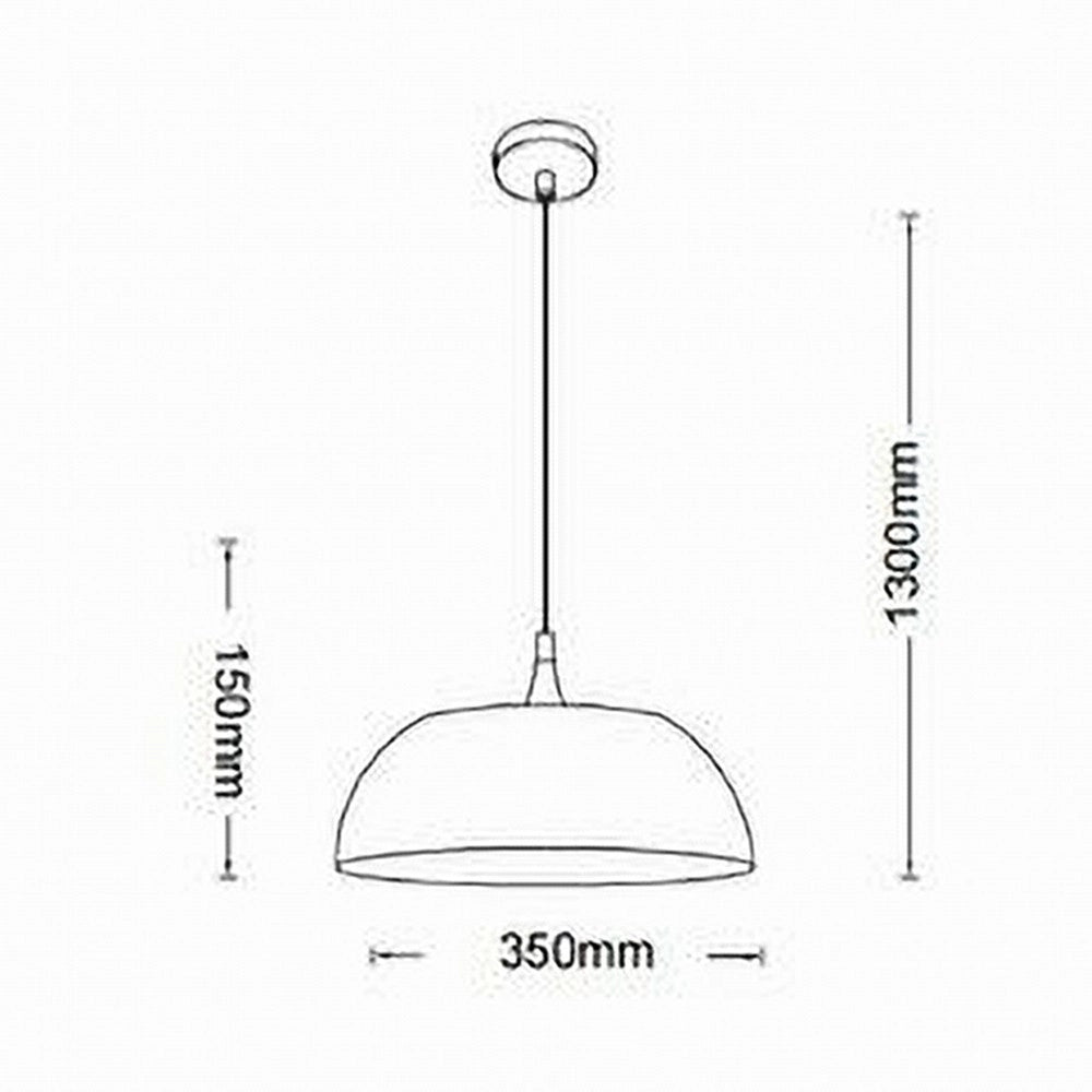 Trade Shop - Lampadario A Sospensione Soffitto E27 Ferro Paralume Moderno Elegante Cupola B90 -