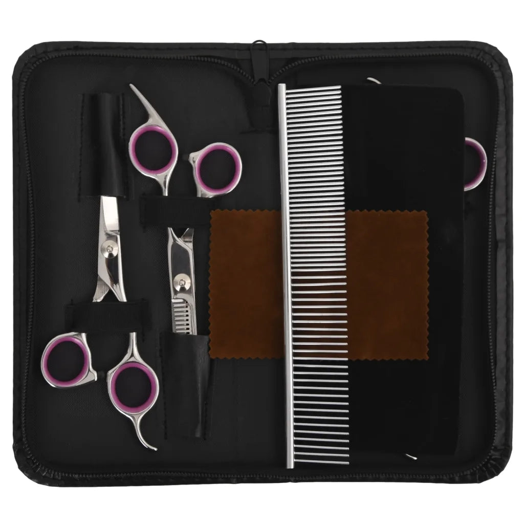Set Forbici da Toelettatura Cani 5 pz in Acciaio Inossidabile CFW5086377