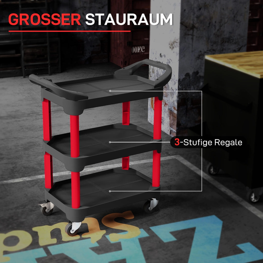 Carrello per attrezzi con 3 livelli ¨C Minimal ¨C Nero, plastica