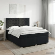 Letto box spring con materasso Nero 200 x 200 cm Tessuto 3453495
