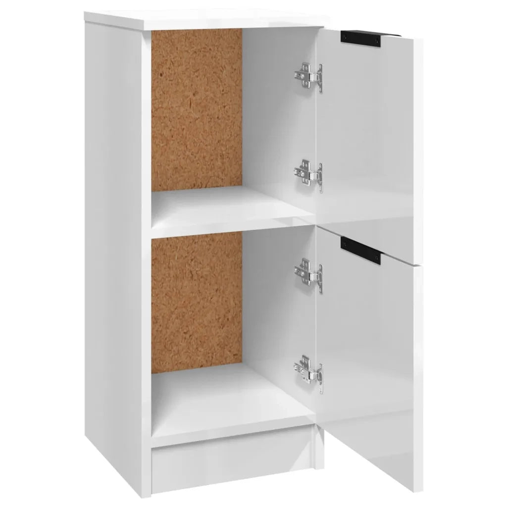 Credenze 2 pz Bianco Lucido 30x30x70 cm in Legno Multistrato 811182