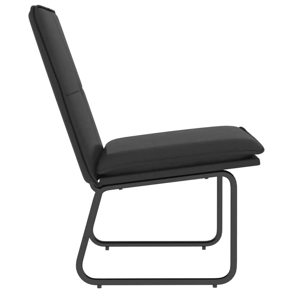Sedia Lounge Nera 54x75x76 cm in Similpelle 351330
