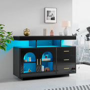 Sideboard LED con luci a 16 colori - Zephmum-120 cm-Nero