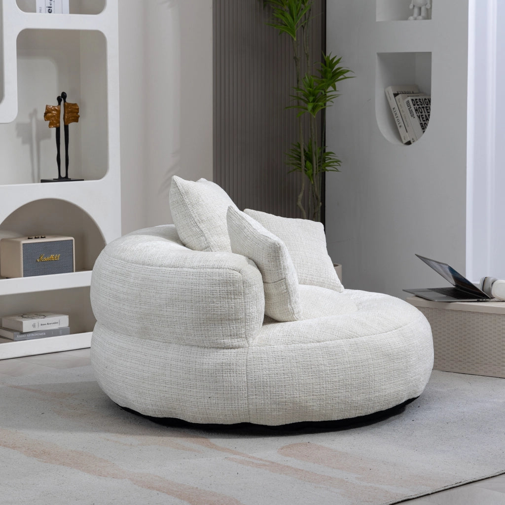 Divano Poltrona Gaming con Cuscini ¨C MINIMAL ¨C Beige, Chenille, Singolo