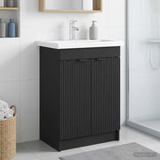 Mobiletto da bagno sotto il lavello Nero 56 x 37,5 x 81 cm 890095