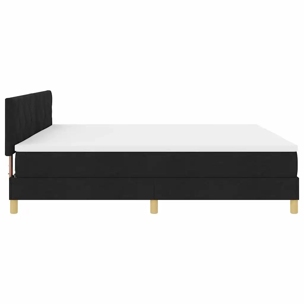 Letto a Sorgente LED con strisce LED Nero 200 x 200 cm Tessuto 3342543