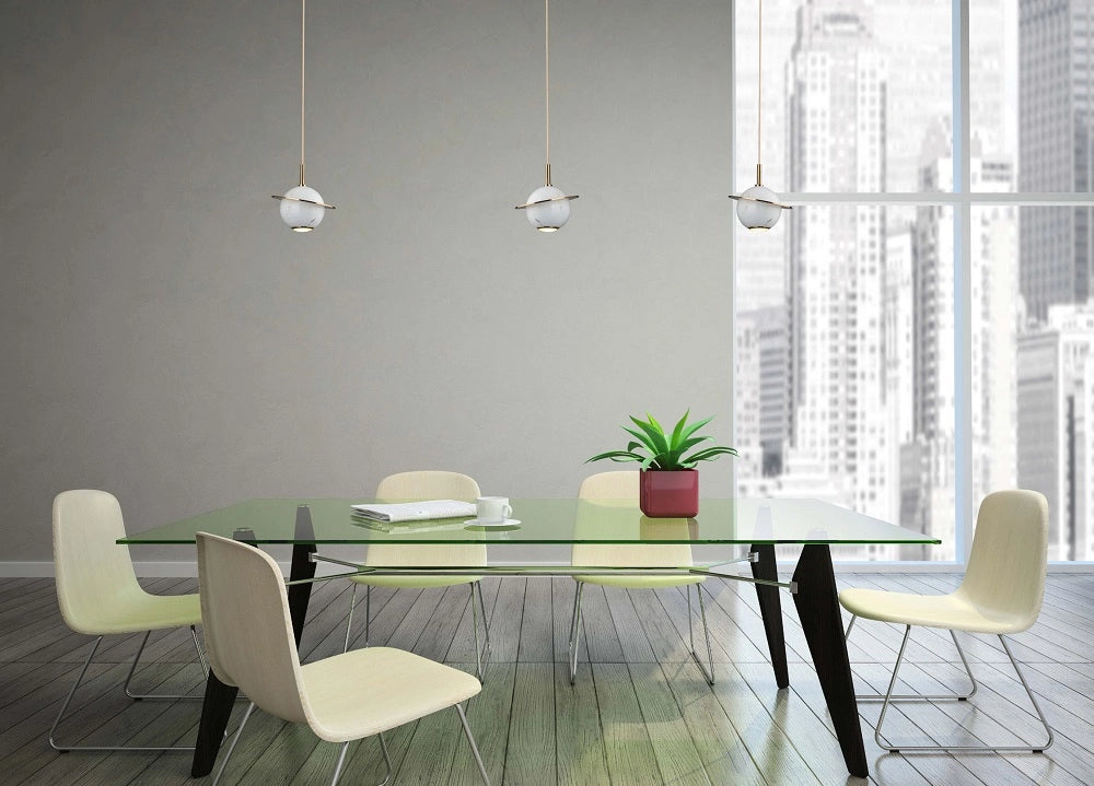 Lampada sospensione moderna marmo bianco oro LED 5W Maxlight