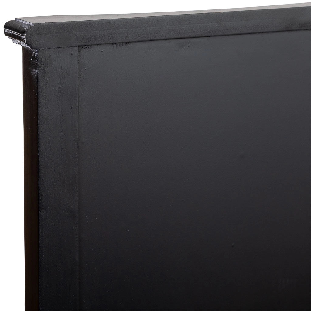 Testiera in legno nero, 150x6x130h cm