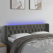 Testiera a LED-Testata con LED Grigio Scuro 163x16x78/88 cm in Velluto 596564
