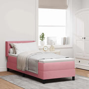 Letto a molle con testiera Rosa 200 x 80 cm Velluto 3341389