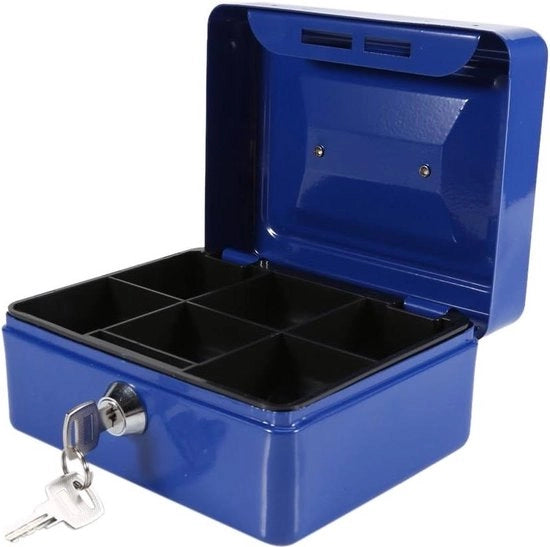Mini cassaforte per medicinali - cassaforte per banconote - acciaio inossidabile - 15 x 12 x 75 cm - blu