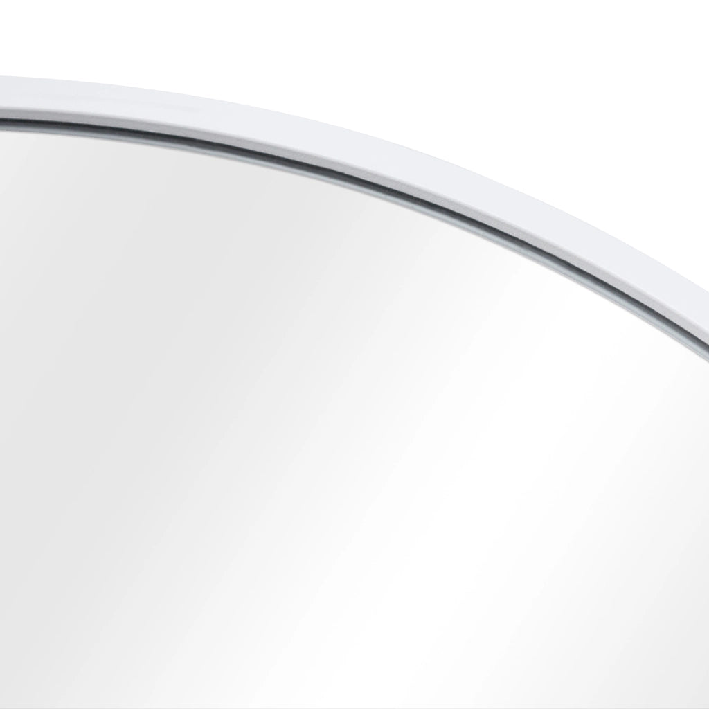 Specchio Rotondo da Parete 'Modugno' Ø 40 cm Cornice in Alluminio - Bianco [en.casa]