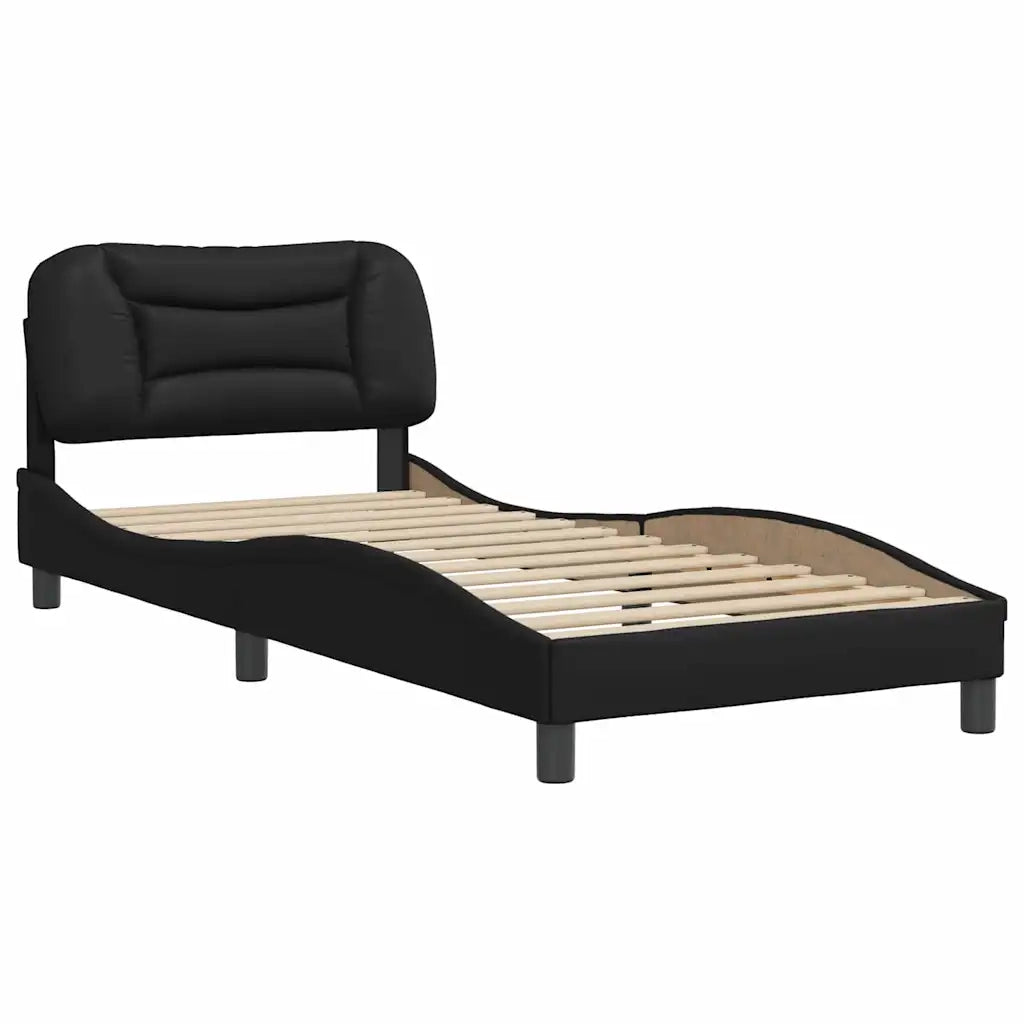 Giroletto senza Materasso Hvar Nero 90x200 cm in Similpelle