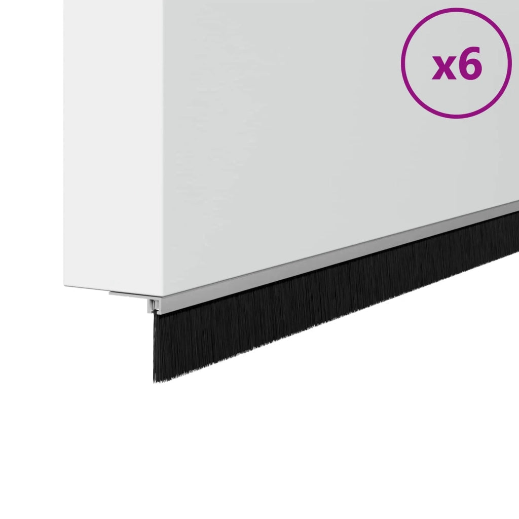 Spazzole per porte autoadesive 6 pz Argento 100 cm CFW3717957