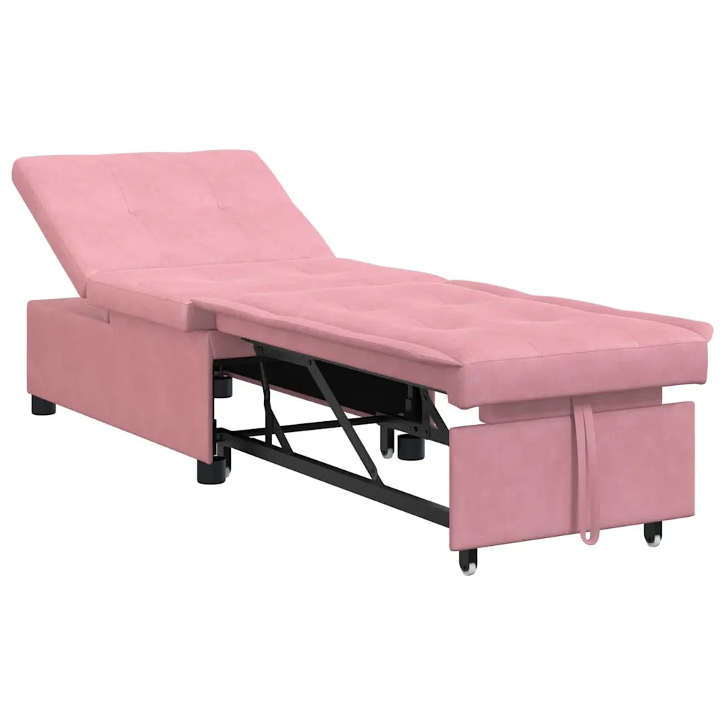 Divano letto Rosa 194 x 67 x 82 cm Velluto 42008598