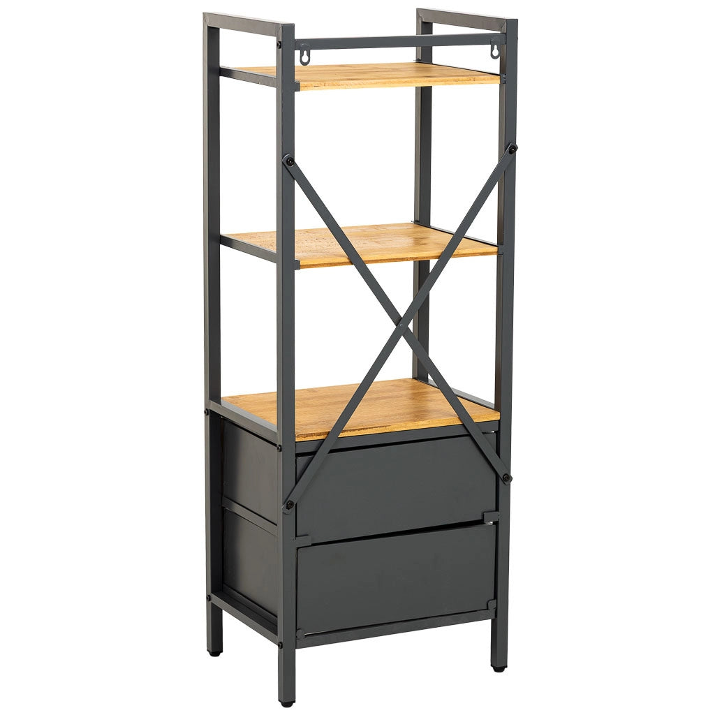 Scaffale in metallo e legno 38x28x100h cm marrone
