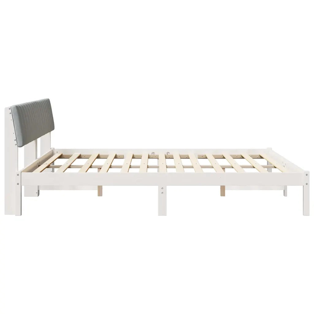 Struttura del Letto Bianco e grigio chiaro 200 x 200 cm