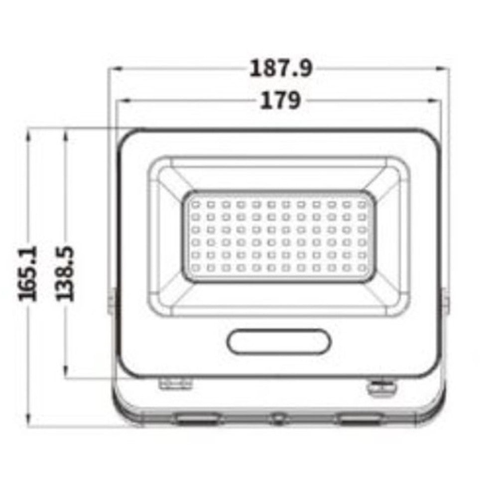 Trade Shop - Faro Proiettore Smd Led Floodlight 50 W Slim Ip65 Luce 3000k 4000k 6500k Ek05-50w -