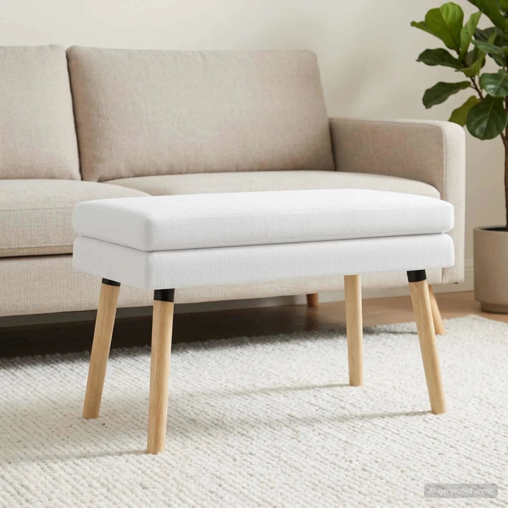 Panchina a doppio strato Bianco 80 x 40 x 47 cm Tessuto 42038442