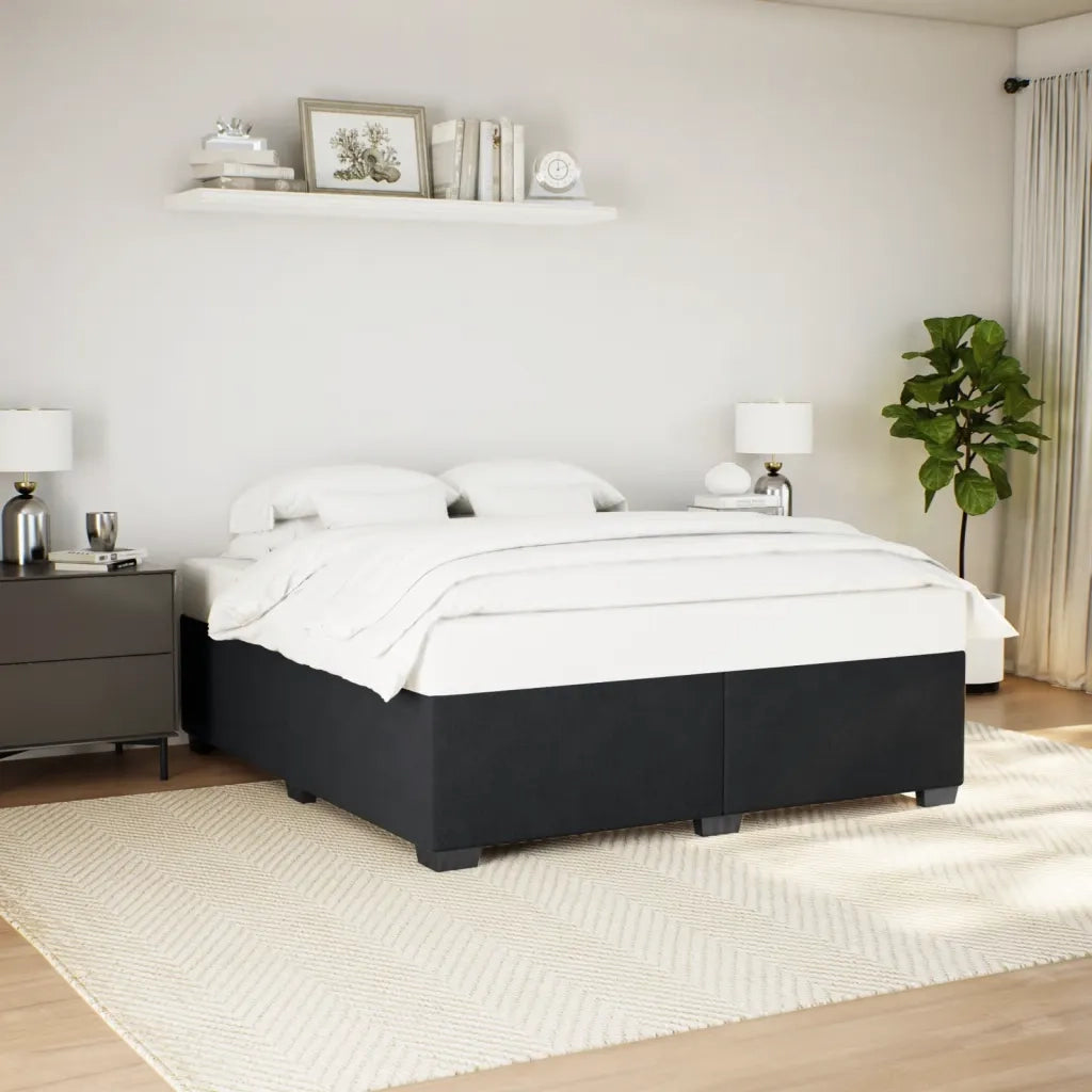 Giroletto senza Materasso Nero 200x200 cm in Velluto 3284657