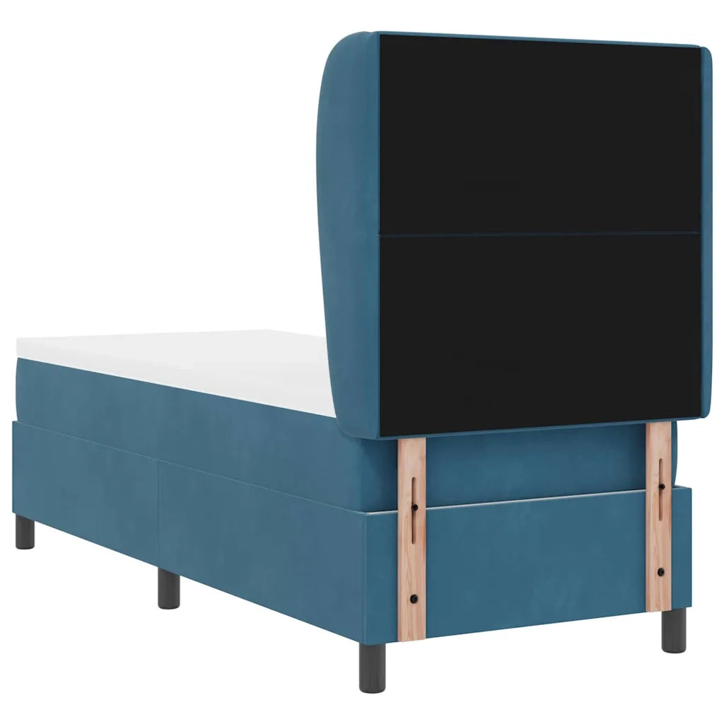 Letto a molle con materasso Blu Scuro 200 x 80 cm Velluto 3340956