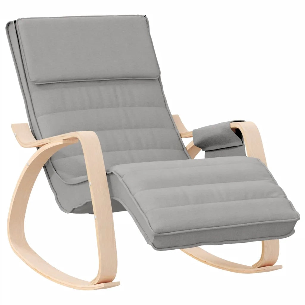 Sedia a Dondolo Grigio Chiaro in Tessuto CFW1832548