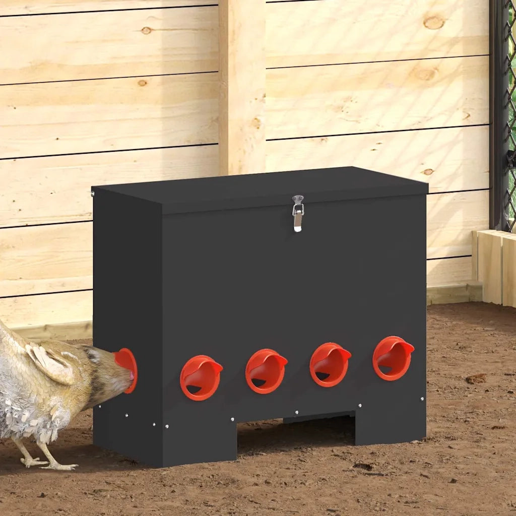 Feeder per pollo 2 pcs Nero 60,5 x 29 x 51 cm 879981
