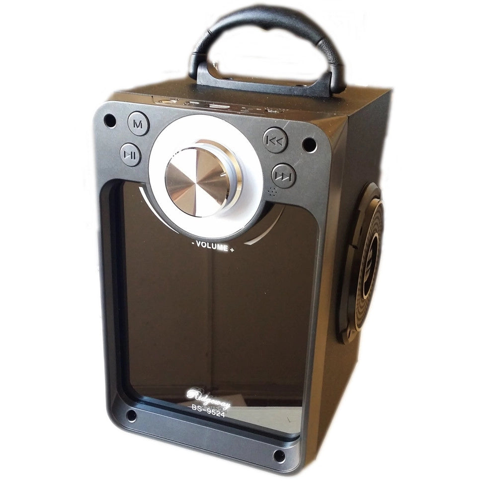 Trade Shop - Cassa Speaker Fm Bluetooth Ricaricabile Sd Usb Aux 2 Casse Portatile Bs-9524 -