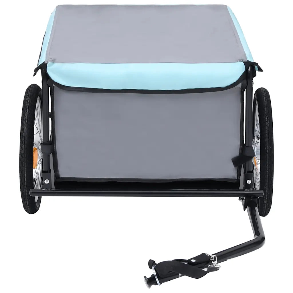 Rimorchio da Bici Grigio e Blu 65 kg 92589