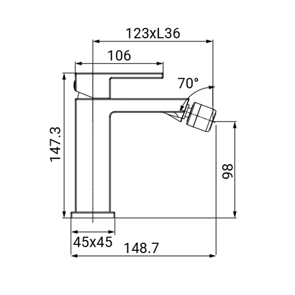 Miscelatore Bidet Serie Rubik Cromato