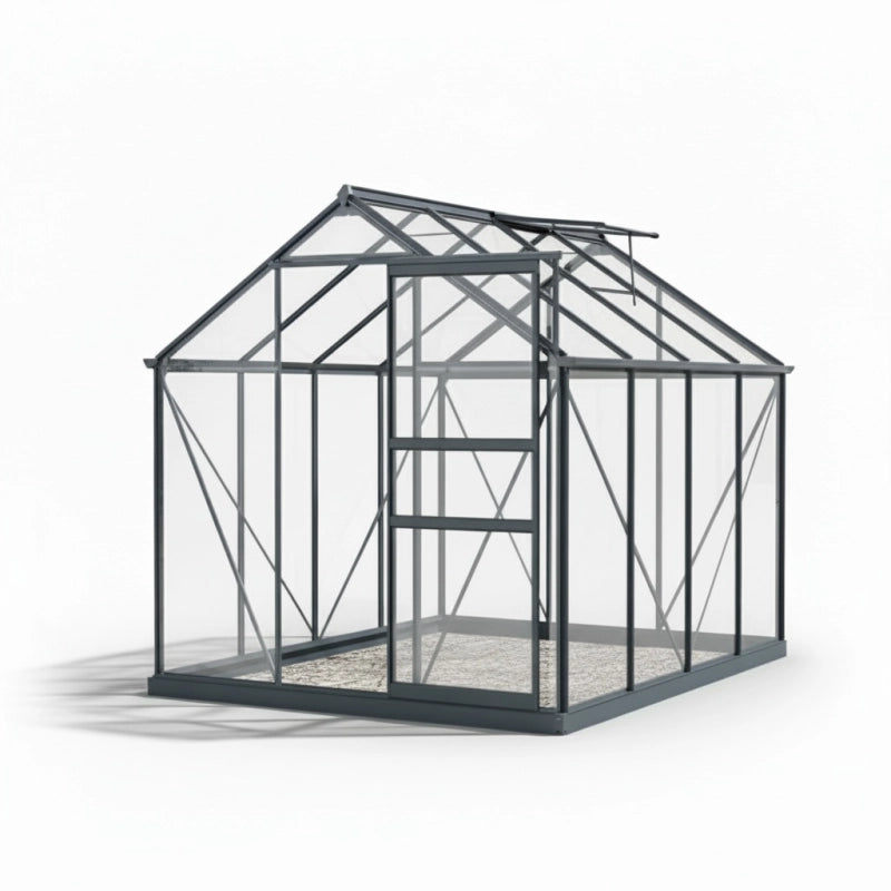 Serre en verre SEKURIT 106 4 mm   + Base - 5,77mÂ² - Gris anthracite