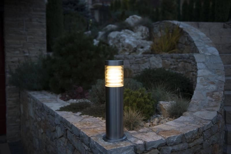 Paletto da giardino inox argento 75cm E27 IP44 SU-MA