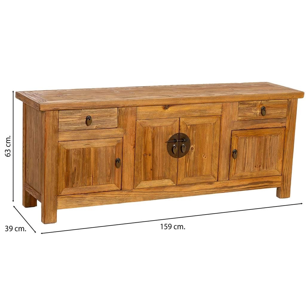 Mobile basso in legno marrone 159x39x63h cm