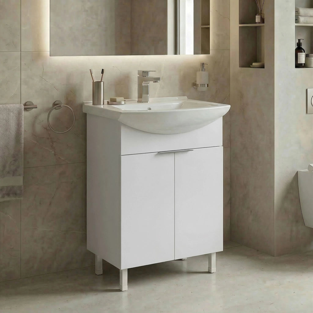 Mobile lavabo "Purus 55" - 55 x 50 x 83 cm - Bianco